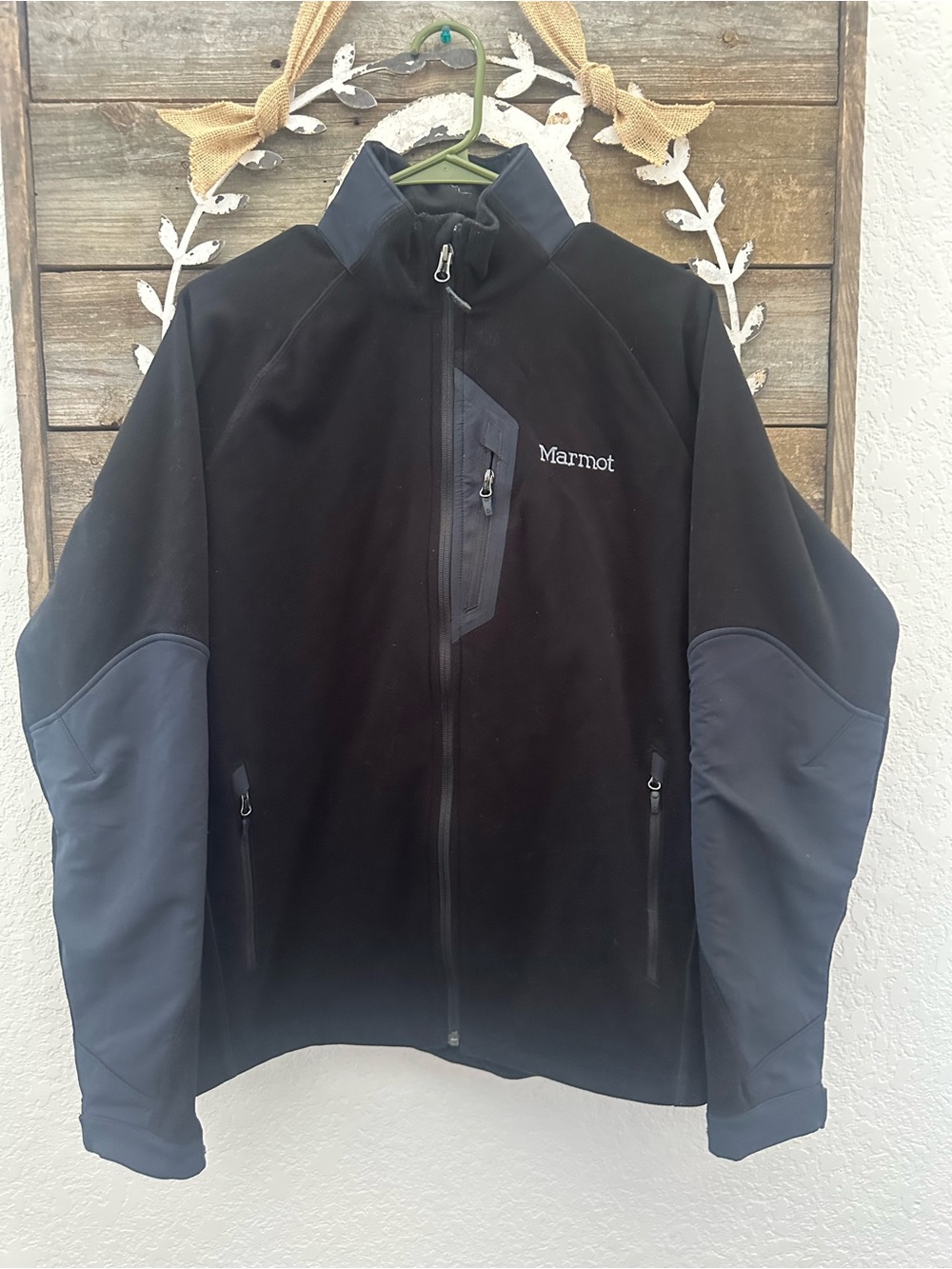 Marmot windstopper black micro fleece full zip jacket men’s size M